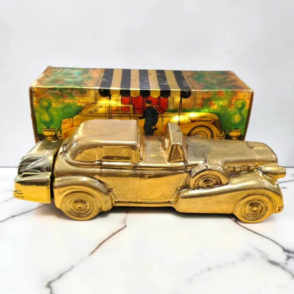 VTG 70s Avon Solid Gold Cadillac Wild Country After Shave 6oz Men Bottle NIB Box